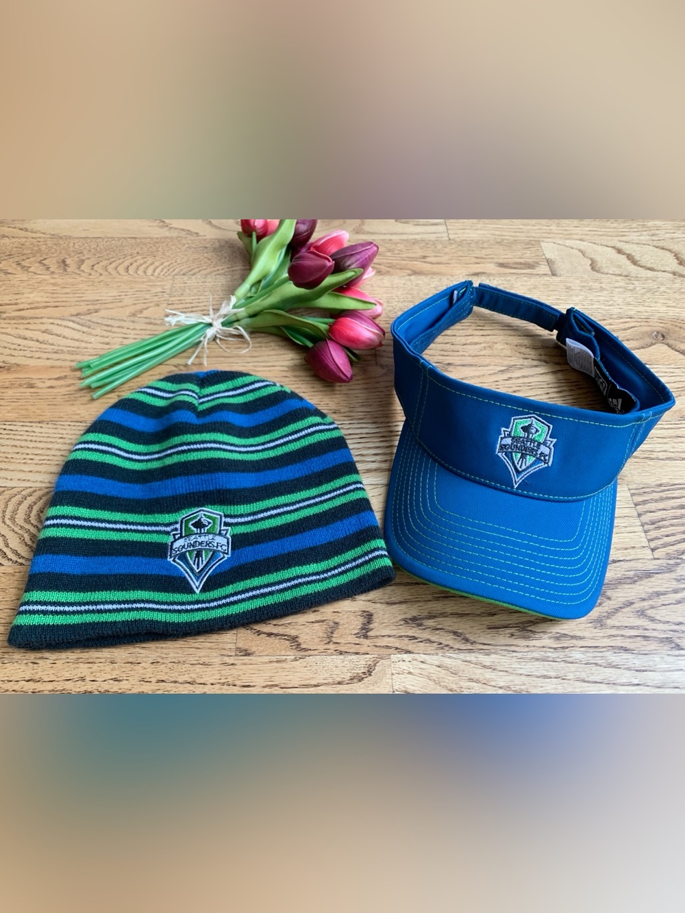 Seattle Sounders MLS Visor Beanie Hat Lot